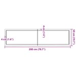 vidaXL Dessus de table 200x50x(2-6) cm bois de chêne massif non traité
