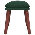vidaXL Chaise de relaxation avec repose-pied Vert foncé Tissu