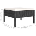 Salon de jardin meuble d'extérieur ensemble de mobilier 5 pièces avec coussins résine tressée noir 02_0016481
