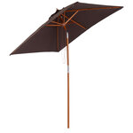 Parasol rectangulaire inclinable bois polyester haute densité 2L x 1 5l x 2 3H m chocolat