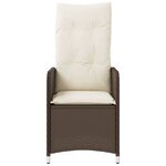 vidaXL Chaise inclinable de jardin avec coussins marron résine tressée