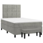 vidaXL Sommier à lattes de lit et matelas gris clair 120x190cm velours