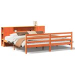 vidaXL Lit bibliothèque sans matelas cire marron 200x200 cm pin massif