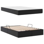 vidaXL Lit avec rangement et matelas avec matelas Noir 120 x 190 cm