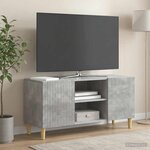 vidaXL Meuble TV Gris béton 102 x 34 5 x 50 cm Bois d'ingénierie