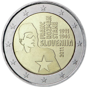 Monnaie 2 euros commémorative slovénie 2011 - franc rozman