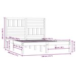 vidaXL Cadre de lit Noir Bois de pin massif 140x190 cm