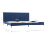 vidaXL Cadre de lit sans matelas bleu tissu 180x200 cm