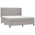 vidaXL Sommier à lattes de lit matelas LED Gris clair 160x200 cm Tissu