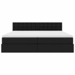 vidaXL Lit avec rangement et matelas Noir 200 x 200 cm Simili cuir