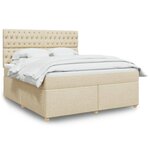 vidaXL Sommier à lattes de lit avec matelas Crème 180x200 cm Tissu