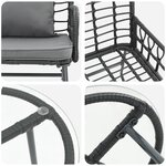 vidaXL Ensemble de salle à manger pour jardin 3 Pièces Noir  Anthracite