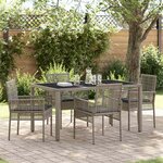 vidaXL Ensemble de salle à manger pour jardin 5 Pièces Gris Poly rotin