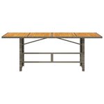 vidaXL Table de jardin et dessus en bois d'acacia gris résine tressée
