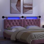 vidaXL Tête de lit suspendue Avec lumière LED Pourpre Velours