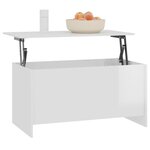 vidaXL Table basse Blanc brillant 102x55 5x52 5 cm Bois d'ingénierie