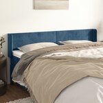 vidaXL Tête de lit avec oreilles Bleu foncé 163x16x78/88 cm Velours