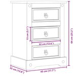 vidaXL Table de chevet Corona 45x35x64 cm bois de pin massif