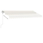 vidaXL Auvent automatique avec capteur de vent et LED 400x350 cm Crème