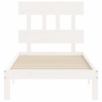 vidaXL Cadre de lit sans matelas blanc 100x200 cm bois de pin massif
