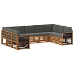 vidaXL Ensemble de canapés d'extérieur 7 pc Naturel et Anthracite