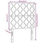 vidaXL Tête de lit LED   design blocs de diamant  gris clair  90 cm en velours.