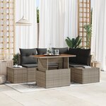 vidaXL Ensemble de canapés de jardin 5 pièces avec coussins gris en polyrotin