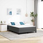 vidaXL Matelas de Lit avec matelas Gris 160 x 200 cm tissu