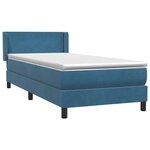 vidaXL Sommier à lattes de lit et matelas bleu foncé 80x210 cm velours