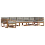 vidaXL Ensemble de canapés d'extérieur 7 Pièces Gris Naturel et Clair