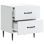 vidaXL Cabinet de chevet Blanc 43 x 34 5 x 47 5 cm Bois d'ingénierie