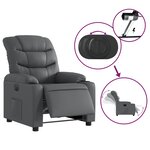vidaXL Fauteuil inclinable électrique Gris Similicuir