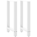 vidaXL Pieds de table de bar Blanc 2 pièces 40 x (90-91) cm Acier