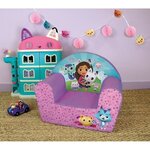Fauteuil club enfant Gabby et la Maison Magique rose - 52 x 33 x hauteur 42 cm