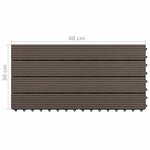 vidaXL Carreau de terrasse 6 Pièces Marron foncé 60 x 30 cm WPC