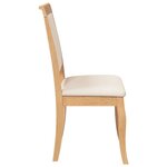 vidaXL Chaises à manger coussins 2 Pièces naturel bois massif caoutchouc