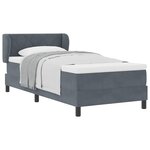vidaXL Lit à ressorts avec matelas Gris foncé 90 x 200 cm Velours