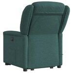 vidaXL Fauteuil inclinable de massage Vert foncé Tissu