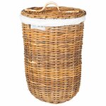 vidaXL Panier à linge avec couvercle GENDT 2 pc Brun Naturel