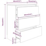 vidaXL Buffet Noir 60x35x76 cm Bois d'ingénierie