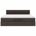 vidaXL Lit ottoman avec matelas et LED Marron foncé 180x200 cm tissu