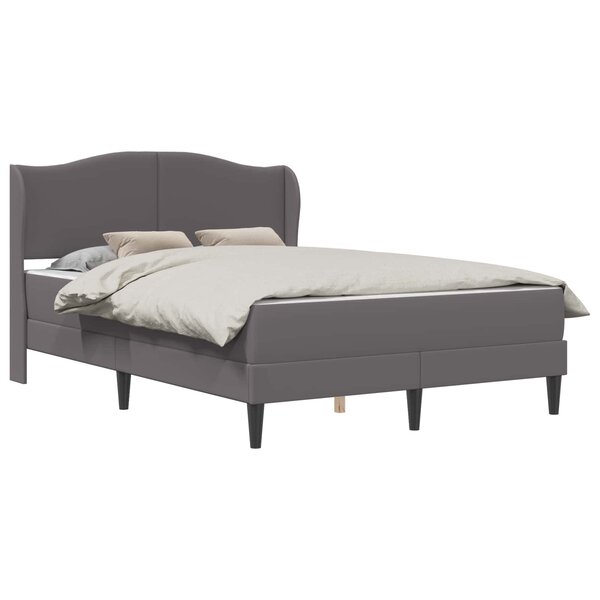 vidaXL Cadre de lit avec matelas Gris 120 x 190 cm Simili cuir