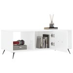 vidaXL Table basse Blanc brillant 102x50x40 cm Bois d'ingénierie