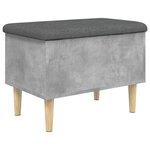 vidaXL Banc de rangement gris béton 62x42x46 cm bois d'ingénierie