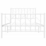 vidaXL Cadre de lit métal sans matelas et pied de lit blanc 100x190 cm