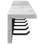 vidaXL Porte-manteau mural avec étagère Gris béton 80 x 10.5 x 10.5 cm