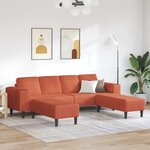 vidaXL Canapé Rouge orange 250 x 188 x 76 cm Tissu en velours côtelé