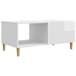 vidaXL Table basse Blanc brillant 90 x 50 x 40 cm Bois d'ingénierie