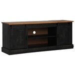 VidaXL Meuble TV HALDEN 2 portes coulissantes noir 150x40x60 cm