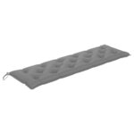vidaXL Banc de jardin avec coussin gris 175 cm Bois de teck massif